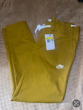 Nike Kids Mustard Jogger Pants with White Logo